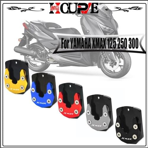 Motorcycle CNC Kickstand Sidestand Stand Extension Enlarger Pad For YAMAHA XMAX 125 250 300 X-MAX XMAX300 XMAX250 2017 2018 2019