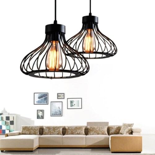 Industrial Metal Wire Lamp Guard Shade Iron Retro Ceiling LED Light Hanging Cage