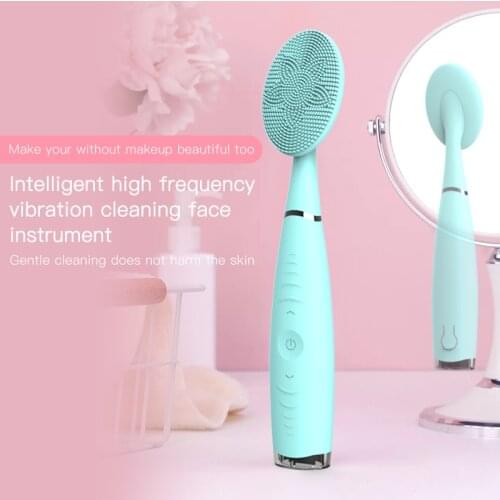 Face Cleaning Brush USB Rechargeable Face Cleaning Brush Silicone Waterproof Pore Cleaner Skin Care Skin Massager Cleaning Brush