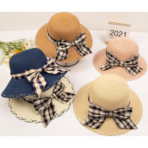 Hats For Women Fashion 2021 New Spring Summer Bow Straw Hats Ladies Beach Caps Sun Protection Hat