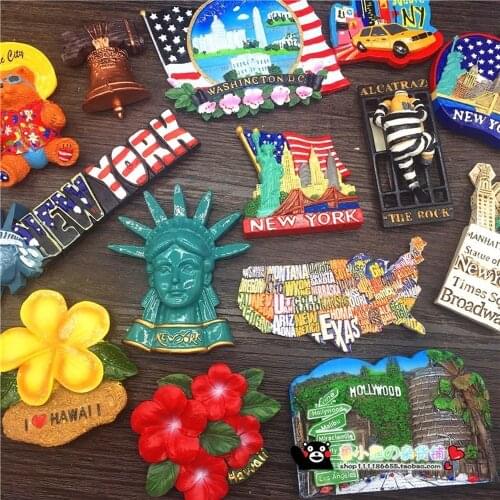 BABELEMI USA Hollywood New York Washington DC Las Vegas Hawaii Montana San Francisco California Travel Souvenirs Fridge Magnet