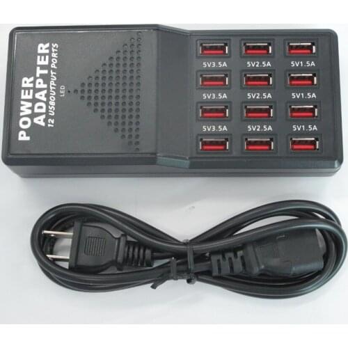 Universal 5V 1.5V-5A Portable 12 Ports USB Wall Travel Charger USB Desktop Wall Charger Hub Multi Port Rapid Adapter