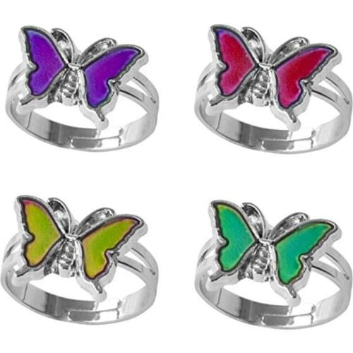Changing Color Feeling mood Ring Butterfly rings for women binqingzi dropshipping 2018