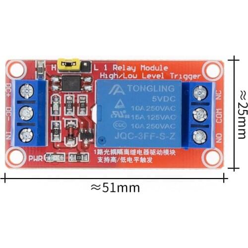 1pcs 5V 1Channel Relay ModuleOne 1 Channel Relay Module Board Shield with optocoupler Support High and Low Level Trigger