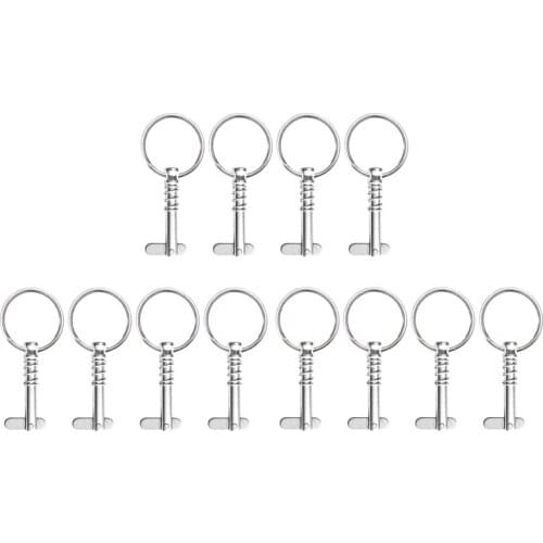 12 Packs Boat Bimini Top Frame Quick Release Spring Pins 1/4" with Pull Ring