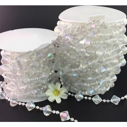 15M/Roll Hanging Acrylic Crystal Garland Bead Strand Gem Centerpiece Large Gemstone Chrismas DIY Wedding Party Manzanita Tree