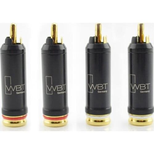 4Pcs/lot 9mm Hifi Audio 0102 Cu RCA Plugs Connector for Diy Amp CD VCD player Speaker RCA Interconnector cable