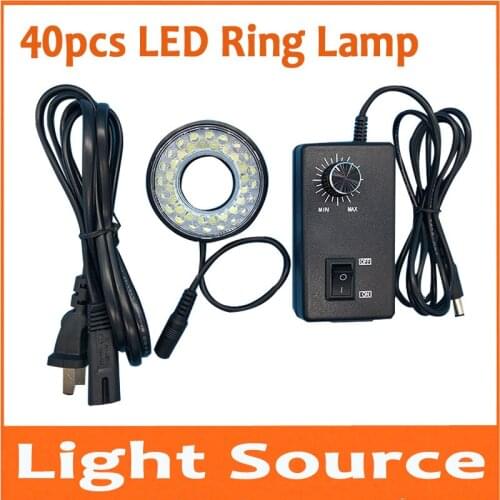 40pcs F5 LED Lamp White Adjustable Stereo Microscope Ring Lamp Industrial camera light Source for Phone Circuit board Repair
