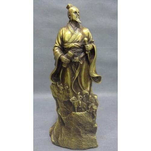 Free shipping 002950 12" Chinese Bronze Folk The Art War Military Science SunZi Sun Tzu Horse Statue