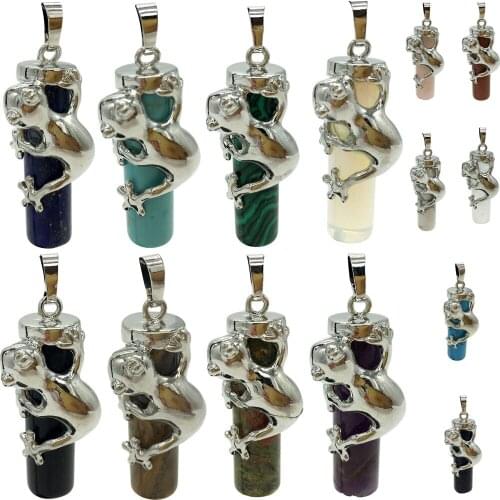 Free Shipping Fashion Jewelry Tiger Eye Crystal Malachite Howlite Lapis Lazuli Unakite Frog Pendant Bead 1Pcs WFH714