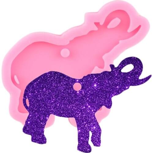 Shiny Glossy Elephant Mould Silicone Epoxy Resin Keychain Mold DIY Craft Necklace Pendant Jewelry Making Polymer Clay Moulds