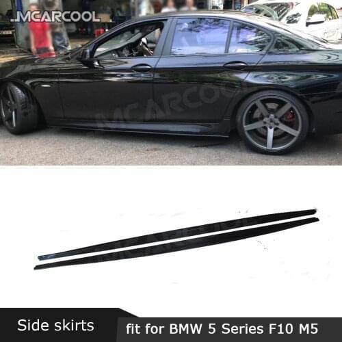 For BMW 5 Series F10 M5 Sedan 2012 - 2017 Side Skirts Spoiler Carbon Fiber / FRP Side Bumper Lip Aprons Cover Protector
