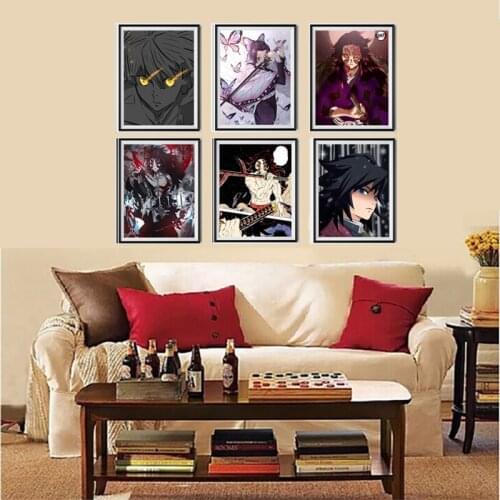 Demon Slayer Giyuu Darkness Lord Kokushibou Zenitsu Shinobu Art Collection Poster Print,8 x 10 Inches,No Frame,Set of 6 Pieces