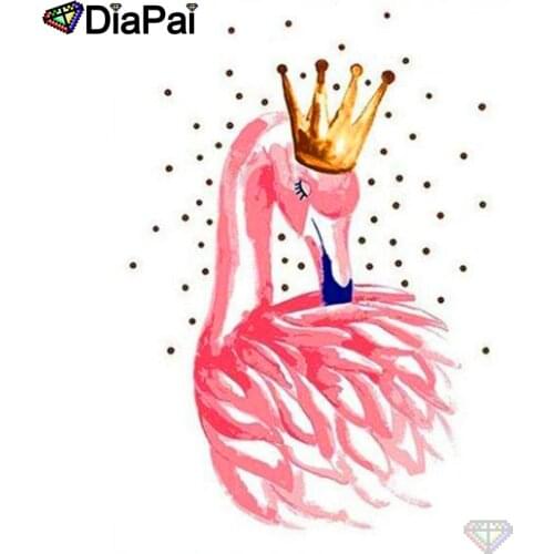 DIAPAI 100% Full Square/Round Drill 5D DIY Diamond Painting "Animal flamingo" Diamond Embroidery Cross Stitch 3D Decor A19347