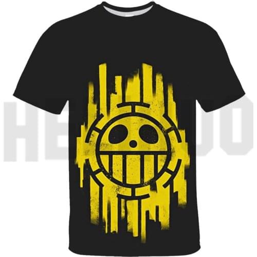One Piece T-shirt Men 3D Top Tee Summer Graphic T Shirts Anime Trafalgar Law Oversized Tshirt Kids Japan Teenager Streetwear