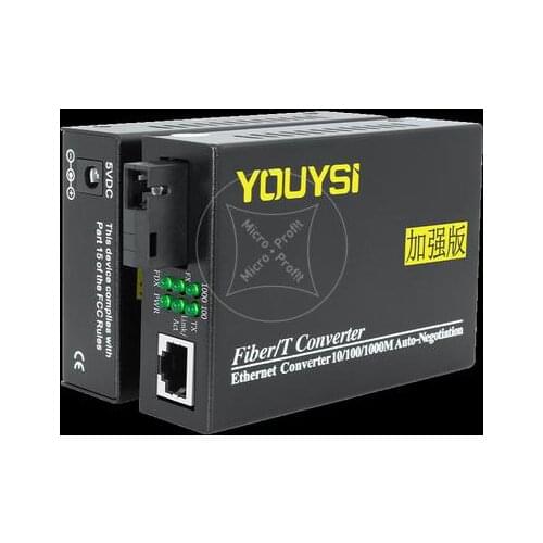 Gigabit Fiber Optical Media Converter 10/100/1000Mbps 40KM Single Mode Single Fiber SC Port External Power Supply