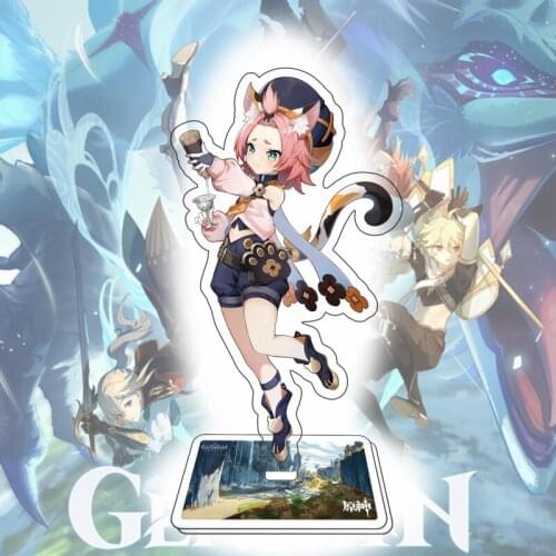 Game Genshin Impact 15cm Big Stand Klee Keli Diona Cosplay Character Stand Kawaii Accessories For Boys Girls Collections Gifts