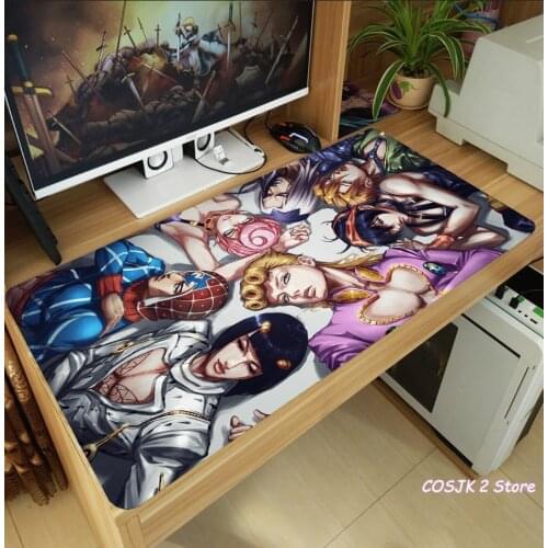 Anime JoJos Bizarre Adventure Kujo Jotaro Jonathan Joestar Mouse Pad Thicken Laptop Gaming Mice Mat Anti-Slip Playmat Xmas Gift