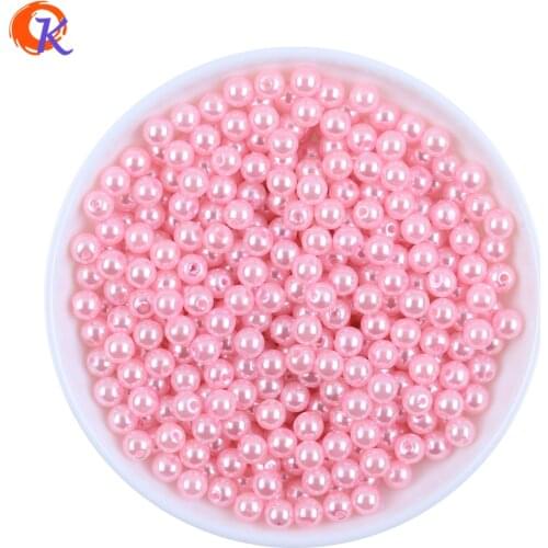 Cordial Design ! Wholesale 6mm 1000Pcs Smooth Round Plastic Pink Pearl Spacers Beads For Necklace Making CDWB-518015