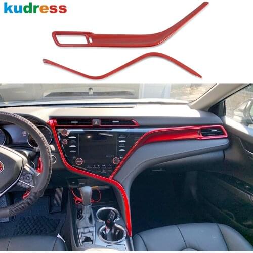 For Toyota Camry 70 2018 2019 2020 Carbon Fiber Center Console Cover Trim Strip Frame Sticker Car Interior Accessories LHD