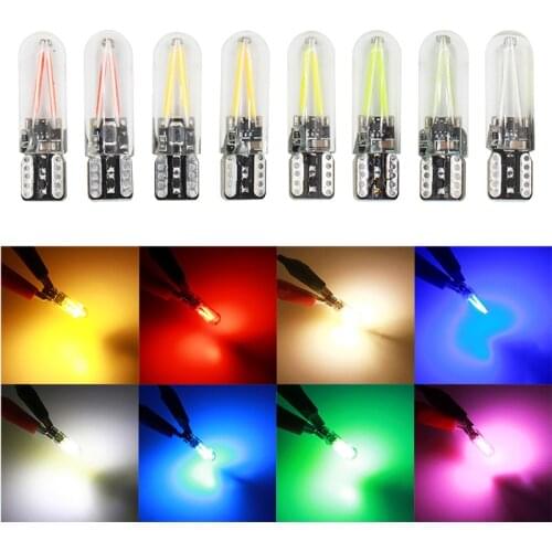 1pcs Newest W5W LED T10 COB Glass car light Led Filament Light Auto Automobiles Reading Dome Bulb clearance Lamp car styling 12v