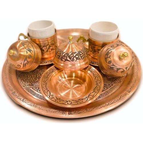 Handmade Copper 2'li Cup Pad