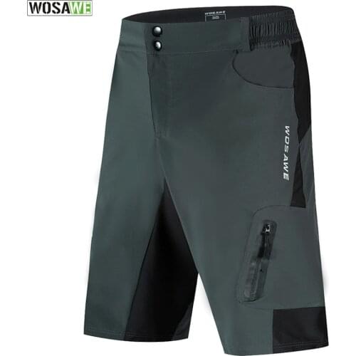 WOSAWE Mens Cycling Shorts MTB Downhill Bike Shorts Loose fit Breathable Outdoor Sports Riding Bicycle Short Running Trousers
