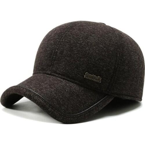 New Earmuffs Hat Winter Warm Baseball Caps For Men Adjustable Size Warm Dad Hats With Earmuffs Mens Ear Protection Snapback Cap