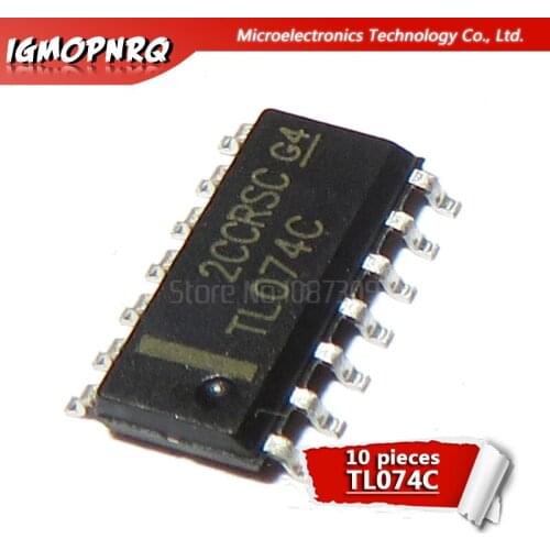 10pcs TL074C TL074CDR TL074 SOP-14 Operational Amplifiers - Op Amps Quad Low Noise JFET new original