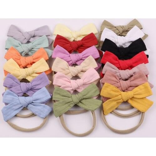 18Colors Baby Headband Newborn Elastic Hair Bands 3.54'' Hair Bows For Girl Nylon Headband Turban Headwear Kids Hair Accessories