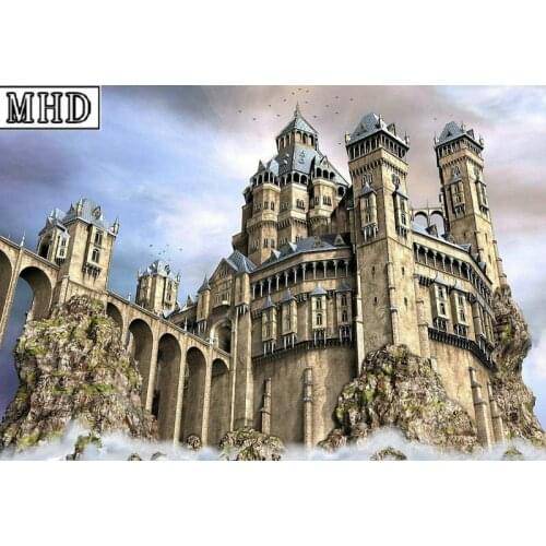 Sale 5d diy diamond painting castle icon view full square round 3D diamond mosaic home decor artwork gift