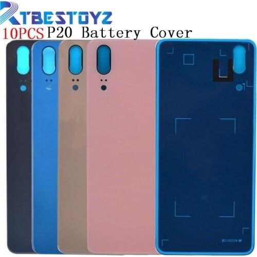 RTBESTOYZ 10PCS/Lot P20 Back Battery Glass Cover For Huawei P20 Replcement Rear Housing Chassis Door Case With Sticker