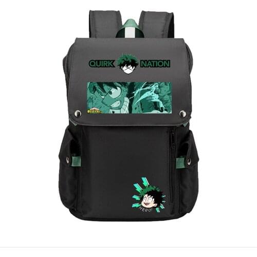My Hero Academia Anime School Bags Midoriya Izuku Bookbag Large Travel Backpack Cartoon Women Bagpack USB Oxford Laptop Rugzak