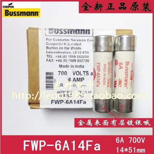 [SA]US Bussmann Fuses FWP-6A14F FWP-6A14Fa 6A 700V 14 * 51mm--5PCS/LOT