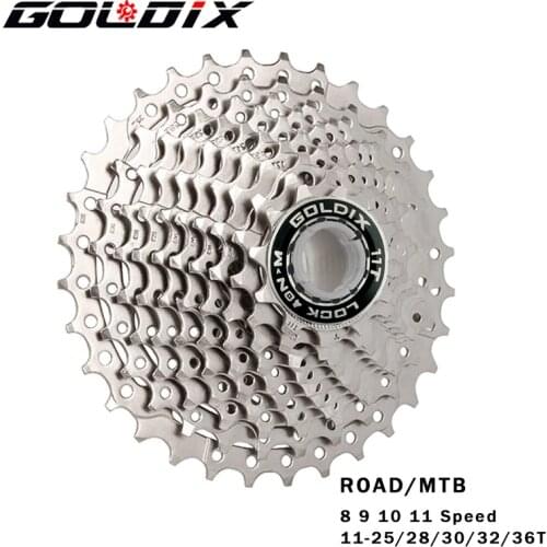 GOLDIX Road Bike 8 9 10 11 Speed Velocidade 11-25T/28T/32T/34T/36T Bicycle Cassette Freewheel MTB Sprocket for SHIMANO SRAM