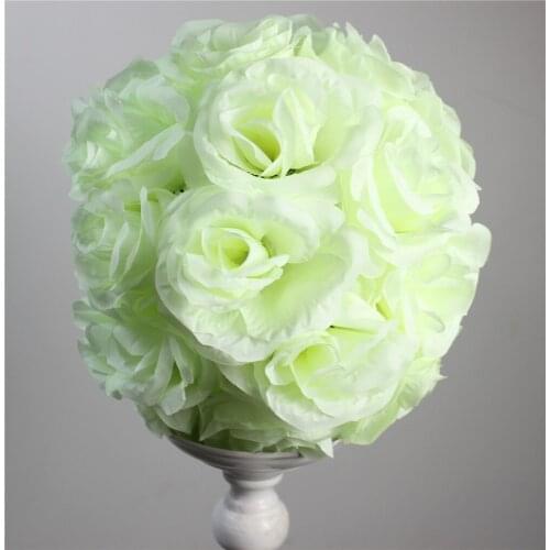 SPR 2016 35cm Free shipping Gypsophila Artificial Kissing Pomander Rose Flowers Ball Bouquet Wedding Party Decoration-New ivory