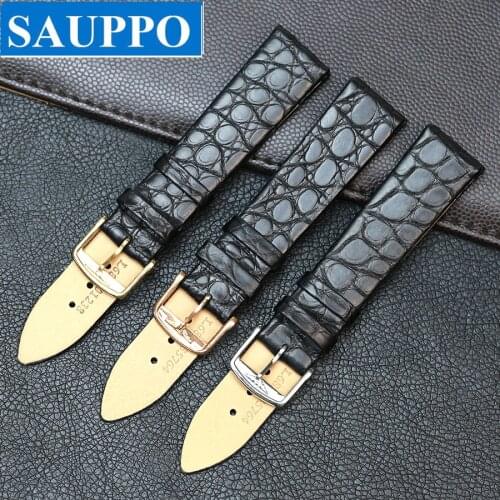 SAUPPO Crocodile Leather suitable for Longines Presence La Grande Classique De Watchband Ultra-thin Watch Strap Band Accessories