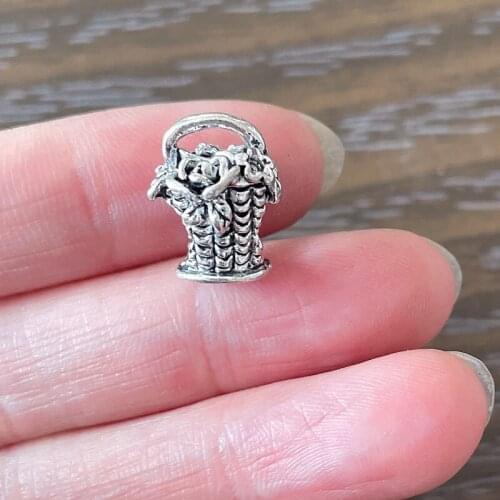 10pcs DIY European Beads Zinc Alloy 5mm Big Hole Easter Basket Beads Fits European Women Bracelets Jewelry Making Pulsera