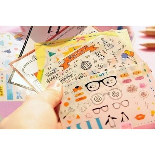 10packs/lot PVC Sticker Funny Life Multifunction Decoration label Decorative Stickers Scrapbooking Label DIY Diary Stickers