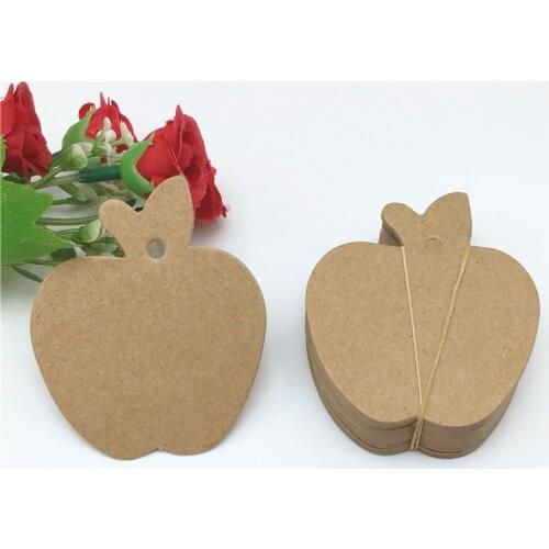 100Pcs/Lot Blank Gift Packaging Cards Simple Candy&Cake Hang Tag Cards Brown Cardboard Drink Lables Card