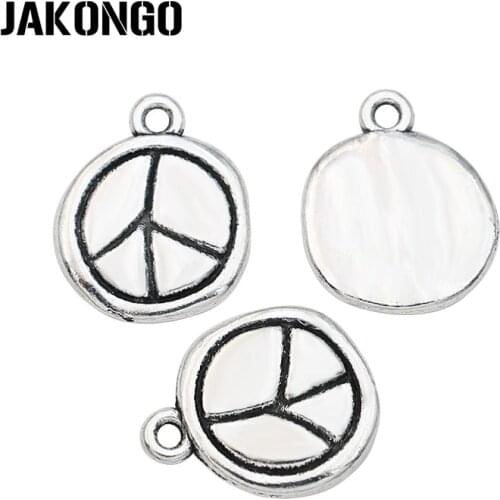 30pcs Antique Silver Plated Peace Sign Charms for Jewelry Making Findings DIY Bracelet Accessories 16x13mm
