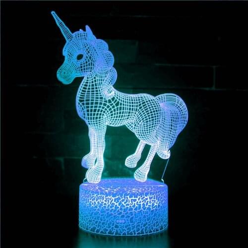 3D light touch remote control sensor color night light for unicorn cute toy glowing animal children girl Christmas birthday gif