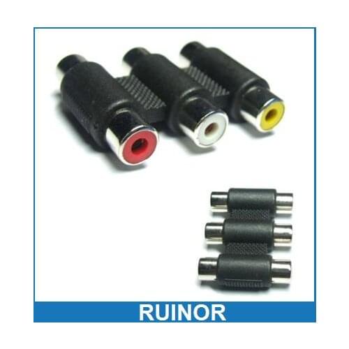 5pcs 3 RCA Female to 3 RCA Female Audio Splitter Plug