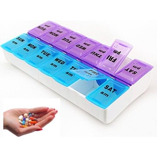 6styles Medical Box Case Weekly 7 Day Pill Box With Clip Lids Medicine Organizer Tablet Storage Dispenser Container Storage