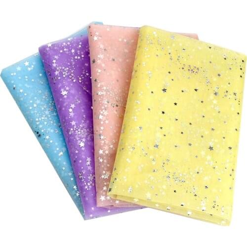 90x150cm Gauze Cotton Fabric Star Print Fabric for Baby Clothes Sleepwear Shirts Skirts DIY Sewing Fabric for Needlework