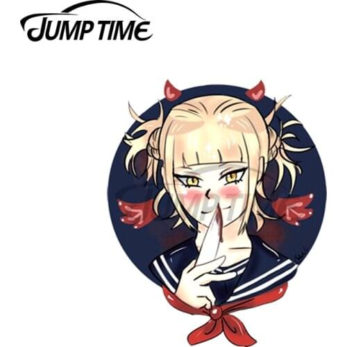 Jump Time 13 x 12cm For Himiko Toga My Hero Acadamia Car Stickers Bumper Personality Creative Surfboard Cartoon 3D Decoration