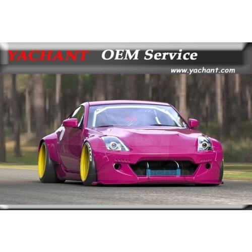 Car-Styling FRP Fiber Glass Front Bumper Lip Fit For 2002-2005 350Z Z33 RB Style Front Lip Diffuser With Rod