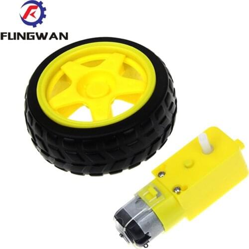 Free shiping 1Lot/package Deceleration DC motor + supporting wheels smart car chassis, motor / robot car wheels for arduino