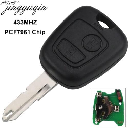 Jingyuqin 433Mhz PCF7961 For Citroen C2 C3 Xsara Picasso Key Shell 2 Button NE73 Blade Replacement Remote Control Car Cover