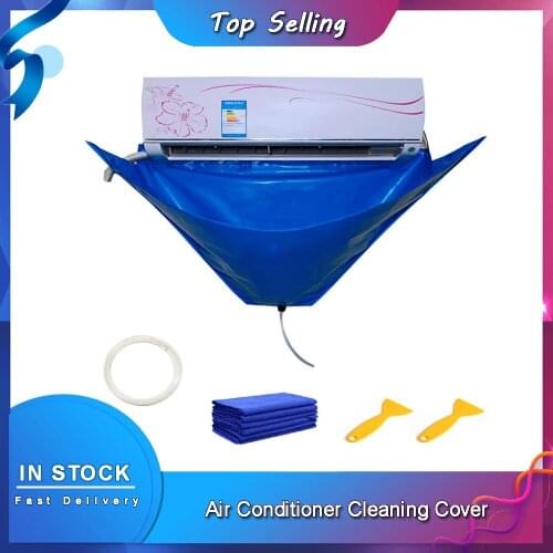 Air Conditioner Cleaning Cover With Water Pipe Waterproof Air Conditioner Below 1.5P Cleaning Dust Protection Cleaning Cover Bag